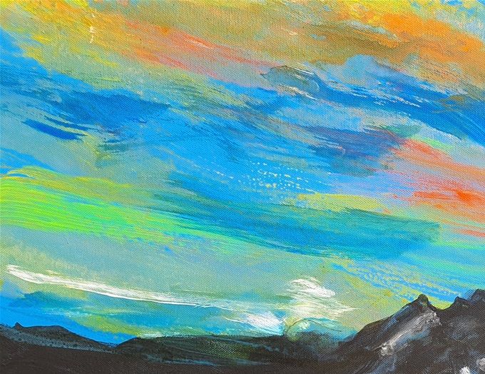 Weggiser Blick auf den Pilatus, 75 x 60 cm, Acryl auf Leinwand, 2020/900