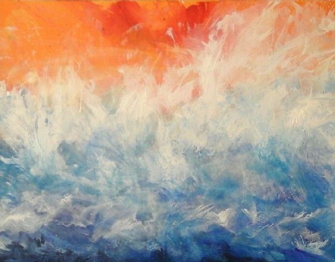 zwischen den Welten, 57 x 76 cm, Acryl auf Leinwand