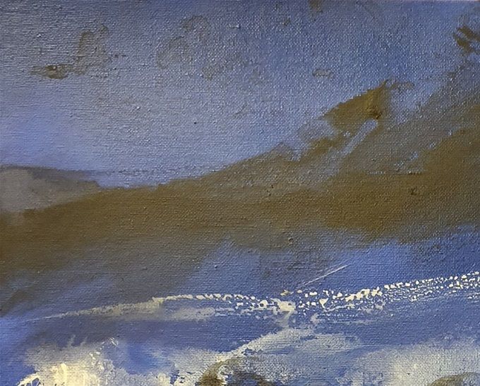 Wellen der Nacht über dem Vierwaldstättersee, 2019, Acryl